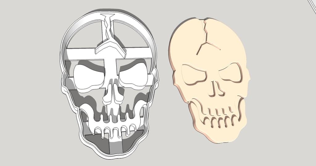 Формочка для печенья с треснутым черепом