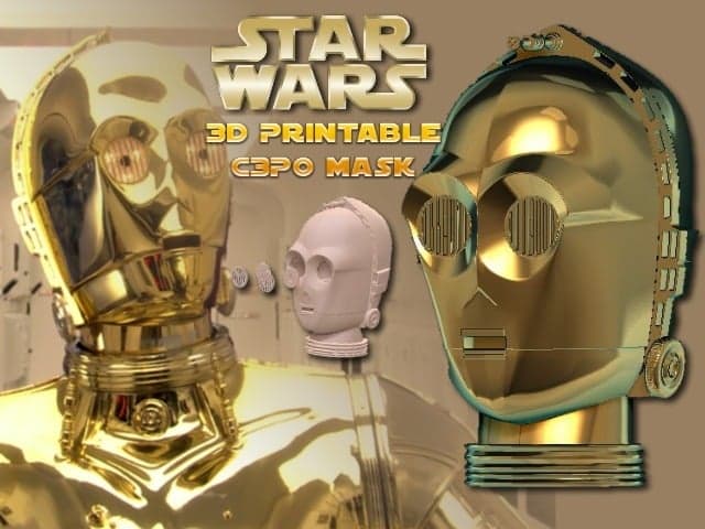Носимая маска C3P0 (высокое разрешение)