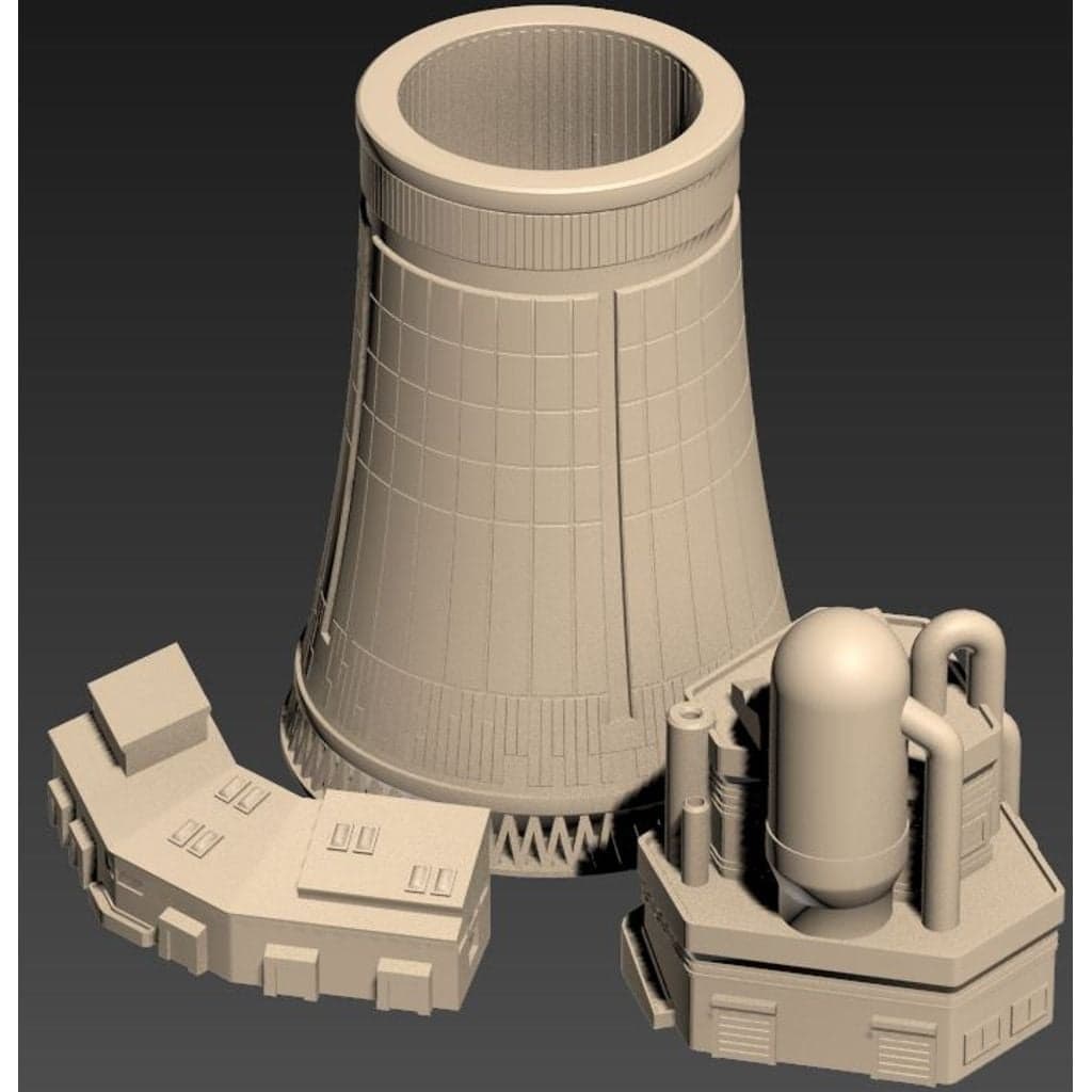 Атомная электростанция - постройка ландшафта в стиле варгейм