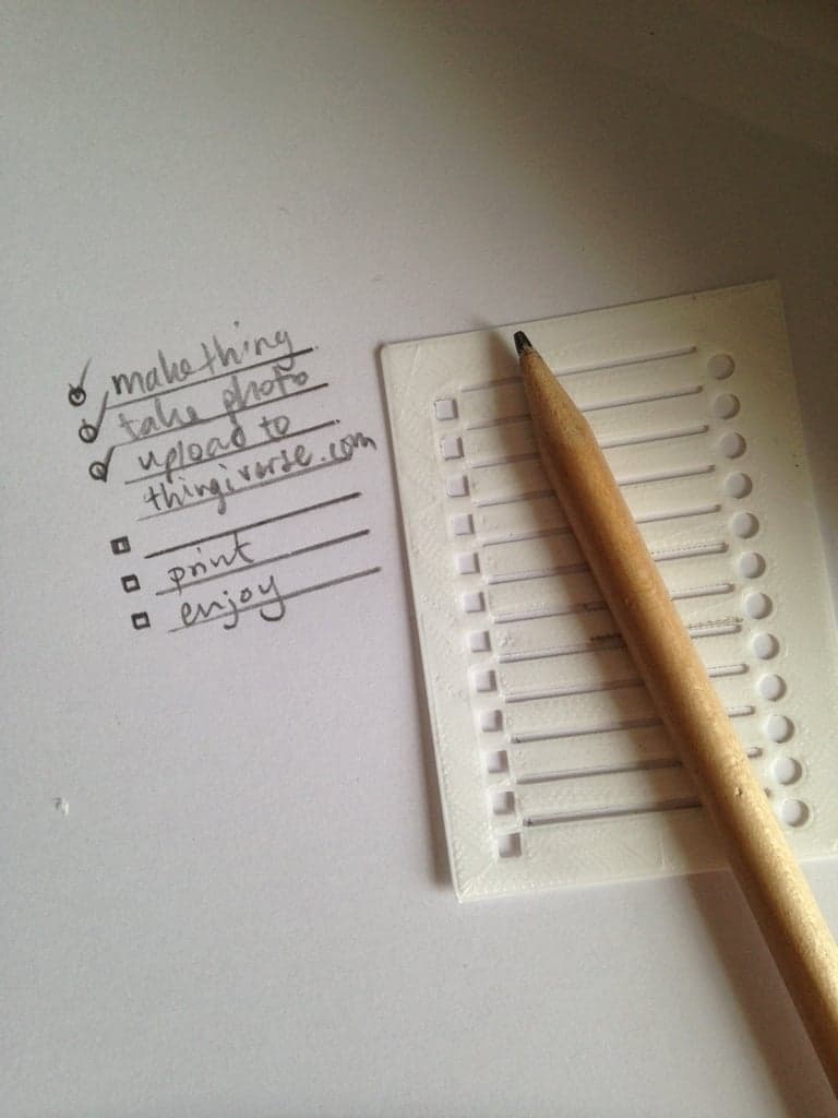 Тонкий инструмент для создания списков дел/трафарет