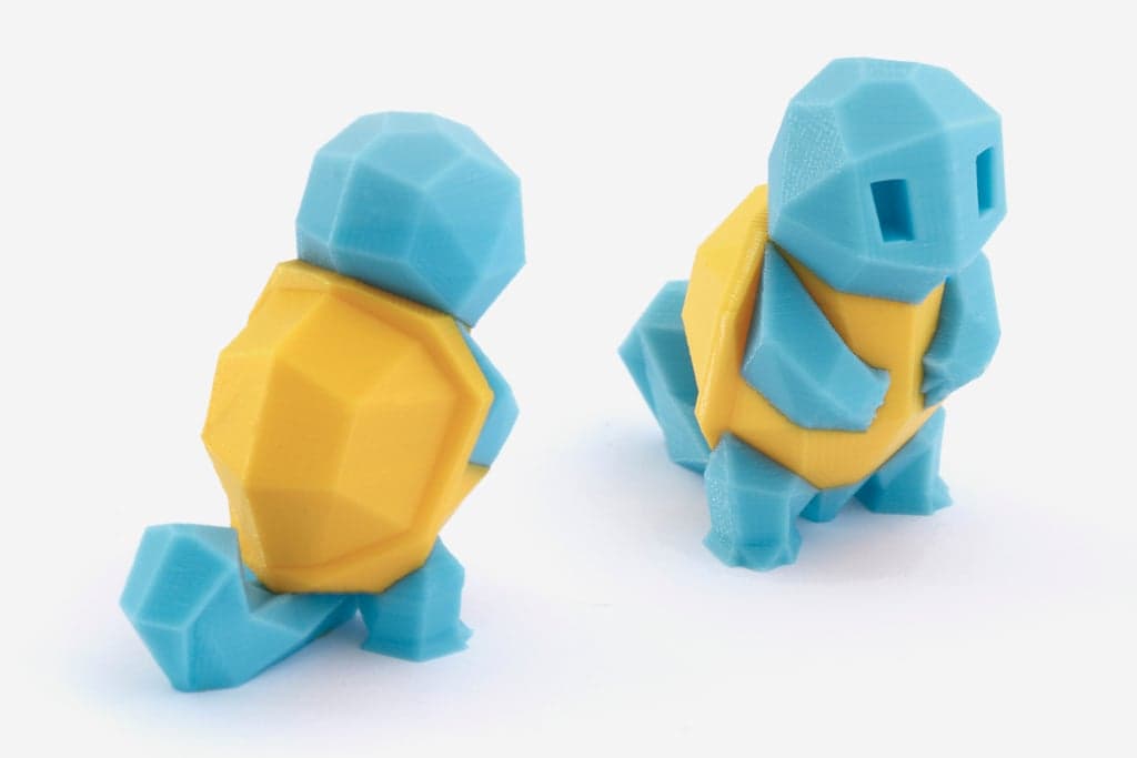 Low-Poly Squirtle — версия с мульти- и двойной экструзией