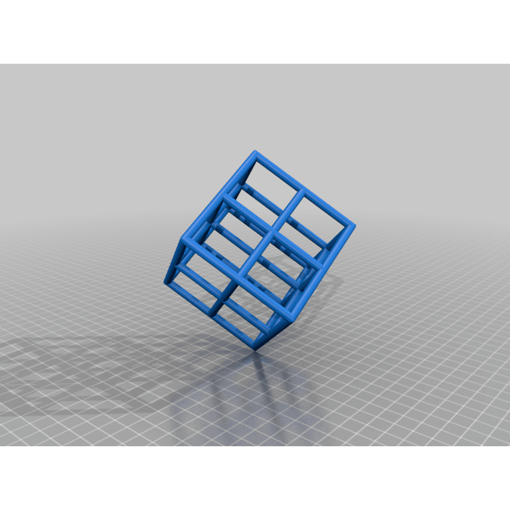 Испытание 3D-принтера решетчатого куба на пытки (свесы и двойная экструзия)