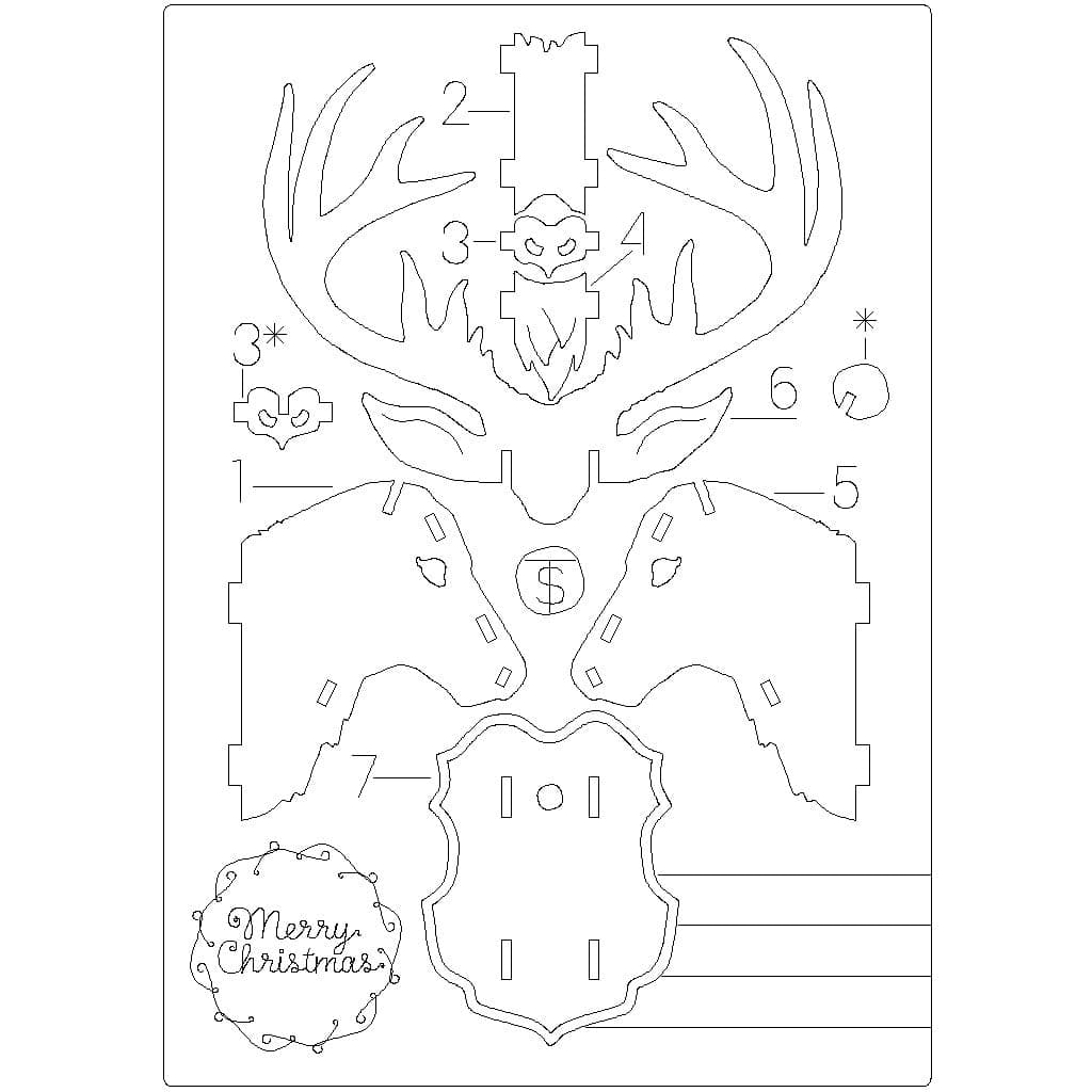 Рождественская открытка с оленями