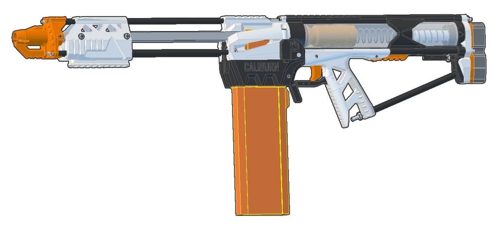 Помповый бластер Nerf Caliburn с магнитной подачей
