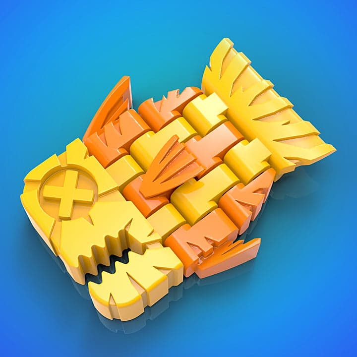 Графика: Рыба — 3DKitbash.com — печать & Play