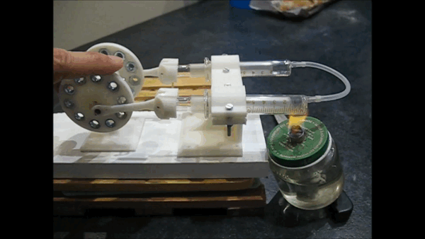 Альфа-двигатель Стирлинга №2, напечатанный на 3D-принтере