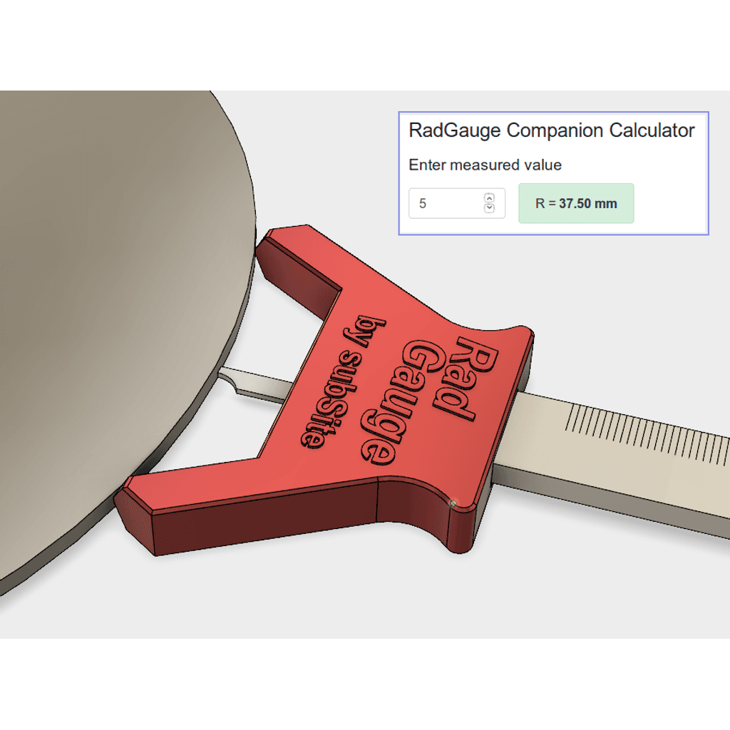 Rad Radius Gauge — RadGauge — с сопутствующим приложением
