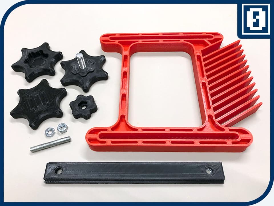 Перина с большим винтом со звездообразной рукояткой и Т-образной гайкой