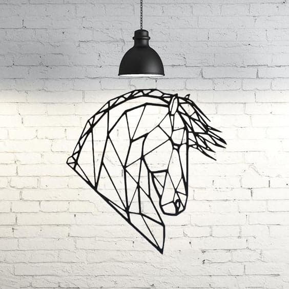 Настенная скульптура дикой лошади 2D