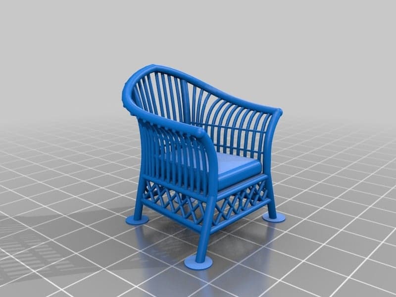 Комплект плетеной мебели 1:24