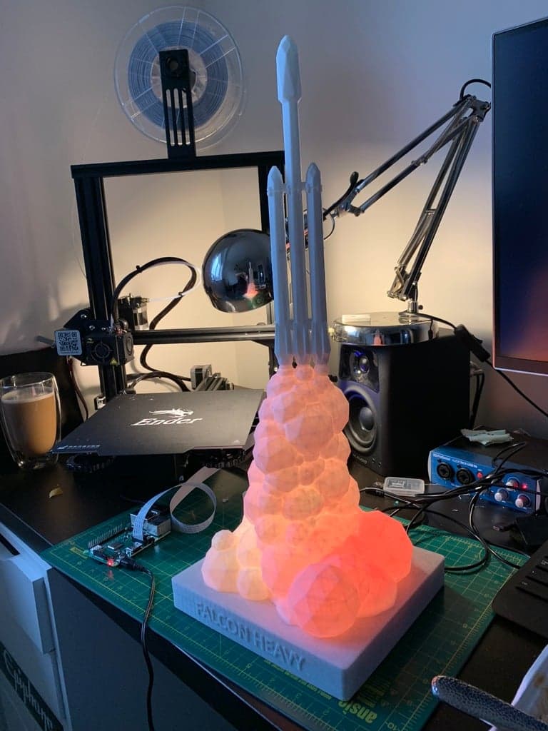 Лампа Falcon Heavy Rocket ПОЛНАЯ СВЕТОДИОДНАЯ Arduino NANO с БАЗОЙ (SpaceX)