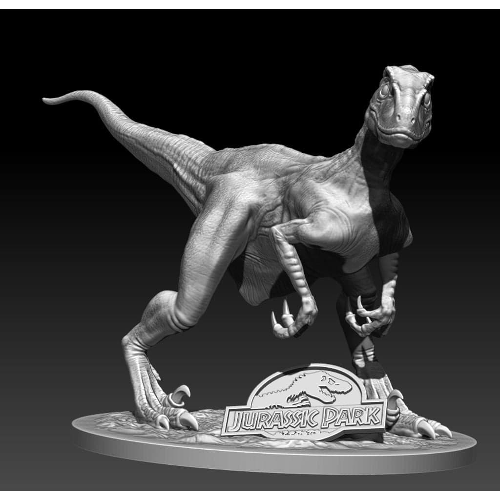 Статуя велоцираптора в Парке Юрского периода