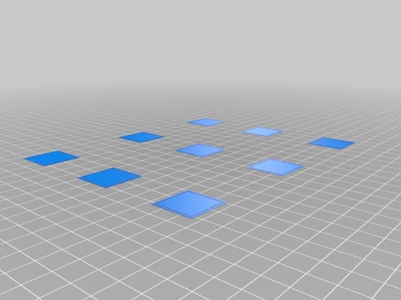 Тестовый объект для калибровки выравнивания кровати (параметрический)