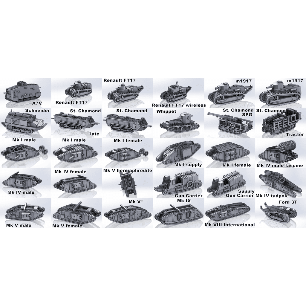 1-200 танков и машин Первой мировой войны
