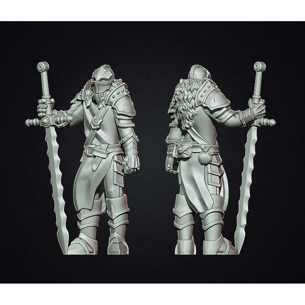 Фантастический средневековый рыцарь с большим мечом