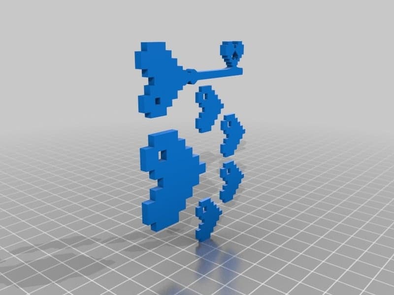 Набор подвесок с 8-битным сердечком