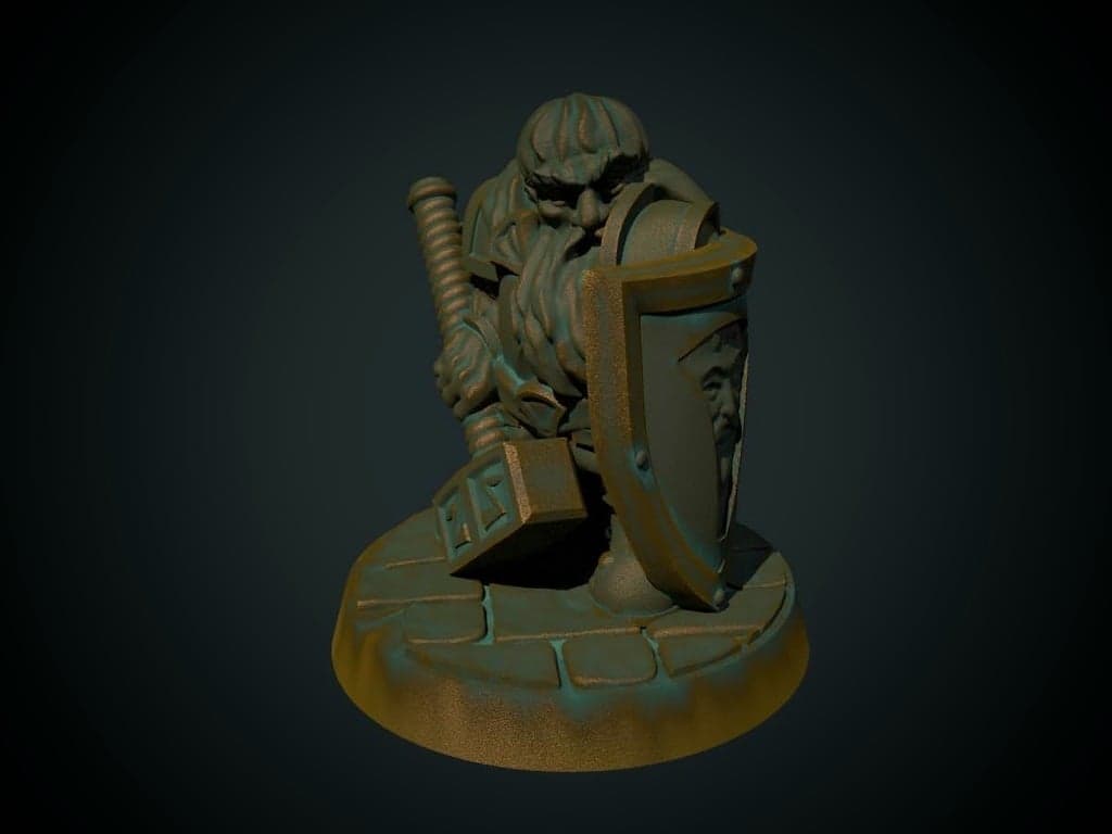 Dwarf Paladin 28 мм (без поддержки, подходит для FDM)