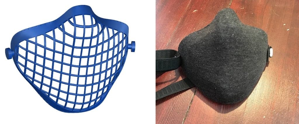 3D-печатная оболочка маски с отверстиями для пришивания ткани