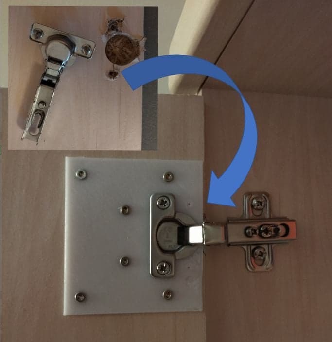 Ремкомплект петель для горшка / Topfscharnier Reparaturplatte