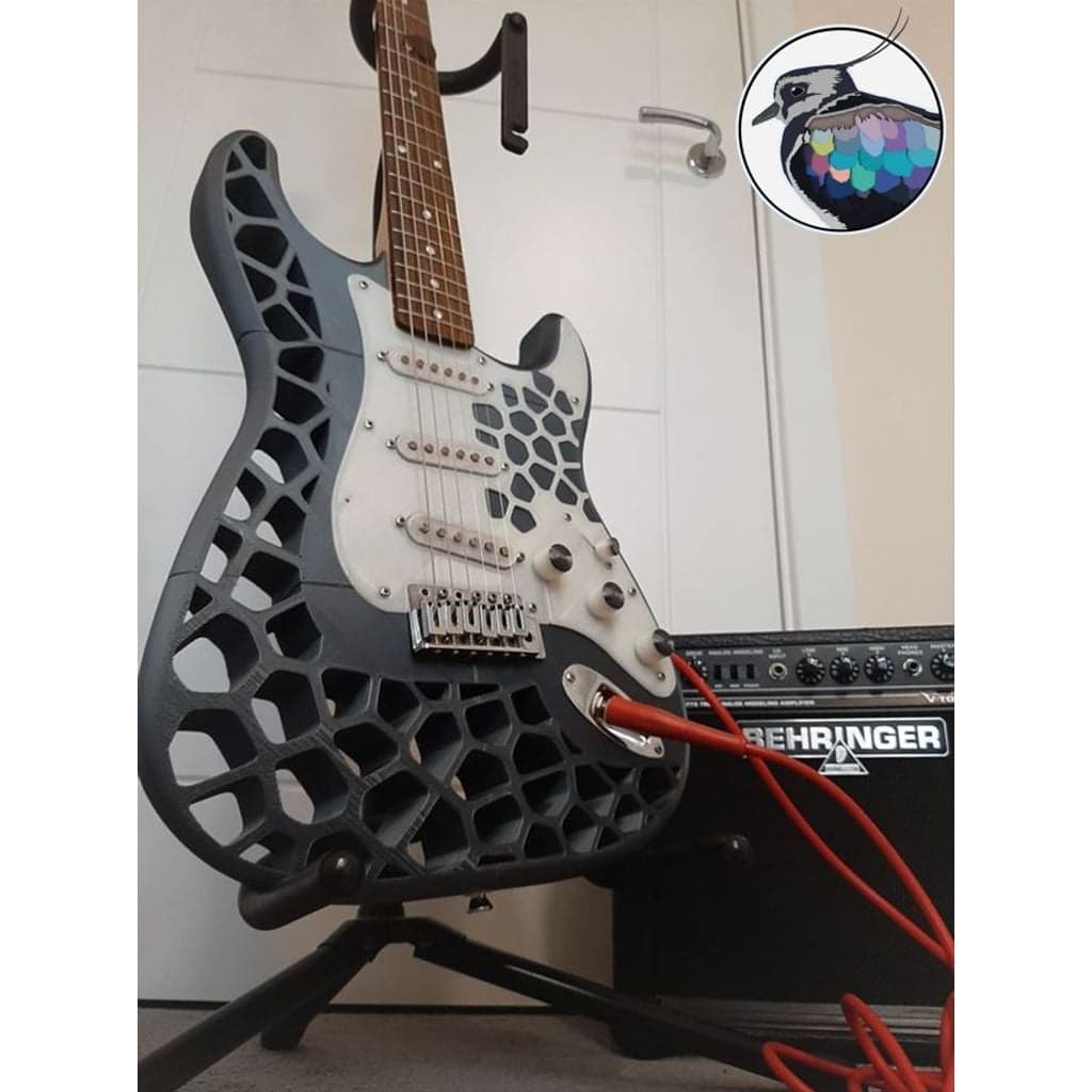 Корпус гитары, напечатанный на 3D-принтере - тип Stratocaster - Voronoi