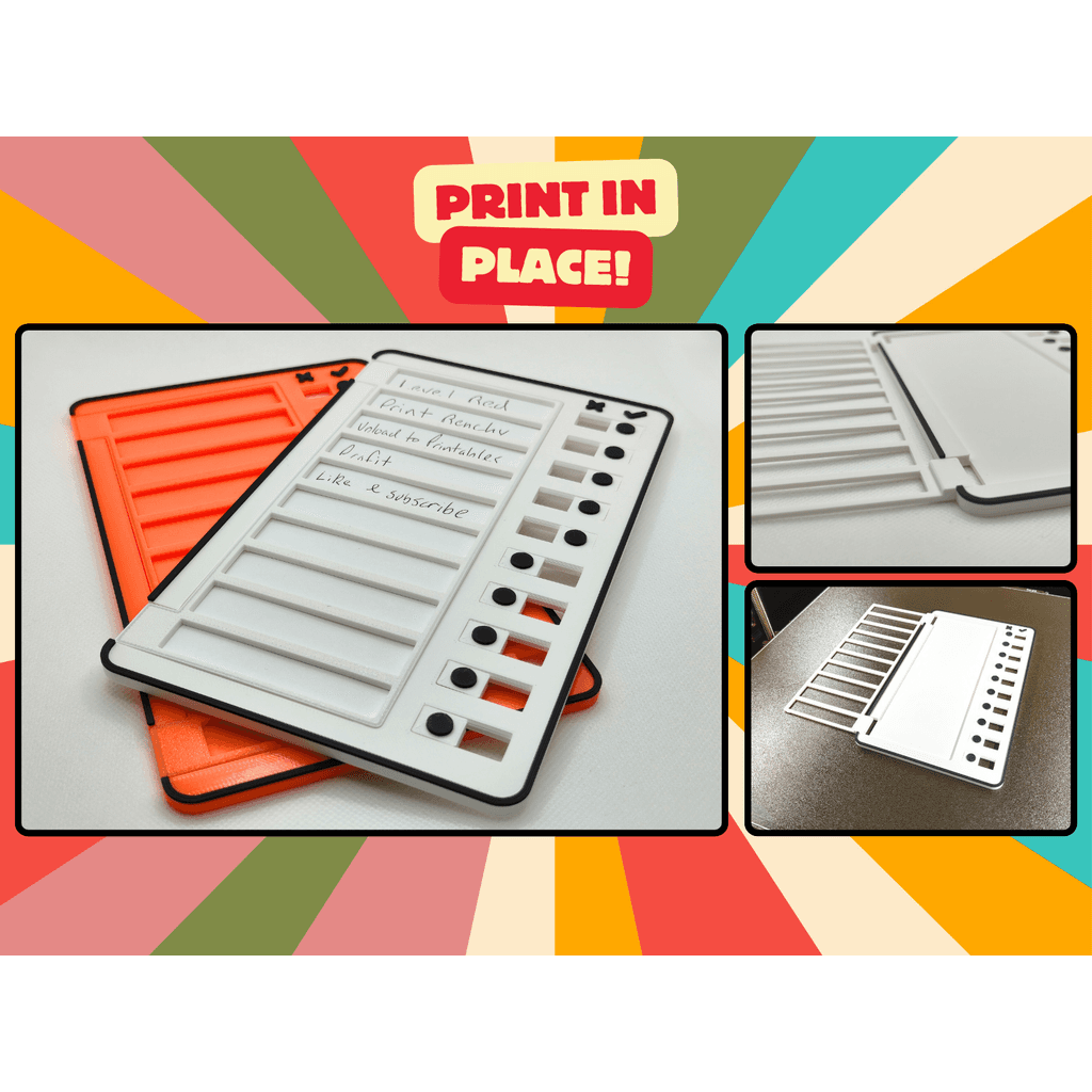 Распечатайте на месте контрольный список/доску дел. Вставьте бумагу и закройте!