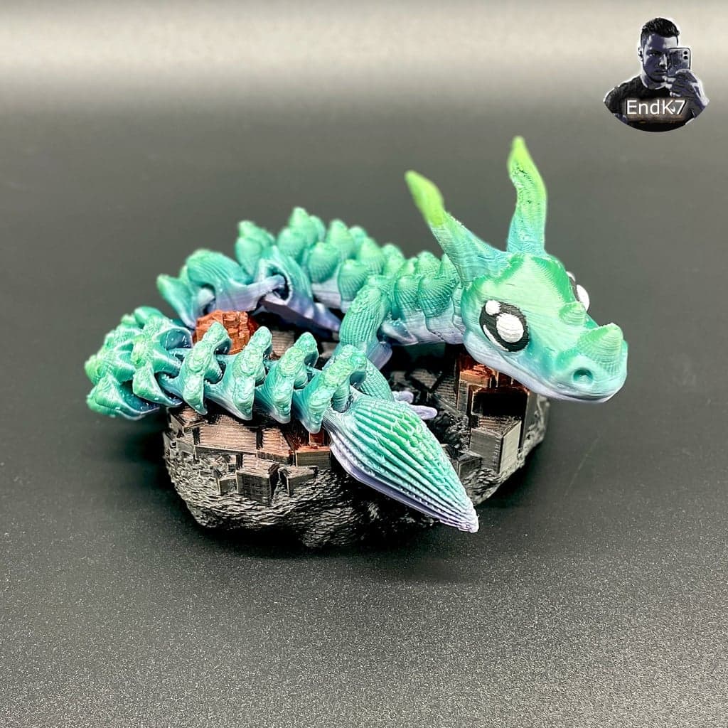 Graceful дракон — Шарнирный — Печать на месте — Без опор — Гибкий — Фэнтези