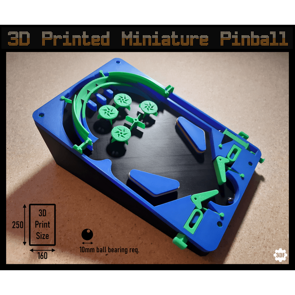 Миниатюрный пинбол, напечатанный на 3D-принтере