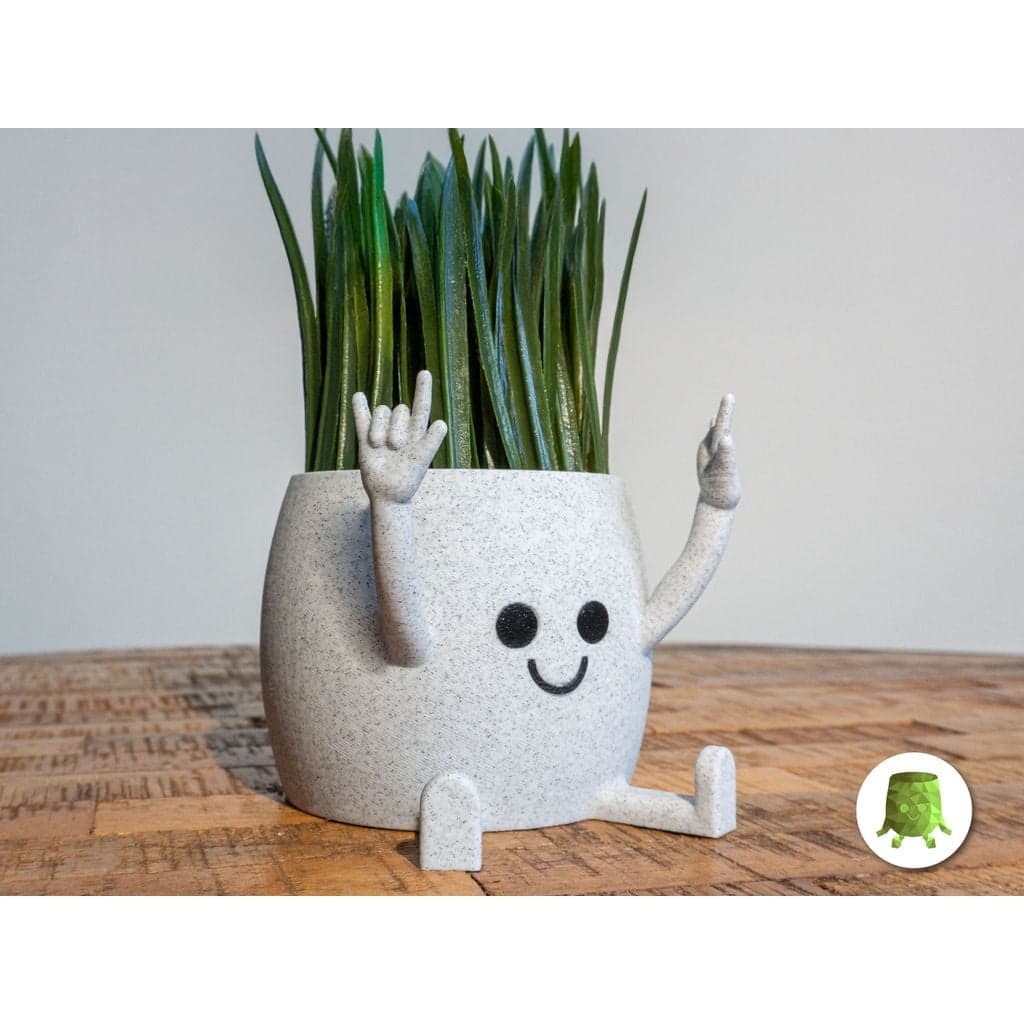 Счастливый Сидящий Горшок Рок-Н-Ролл Рука