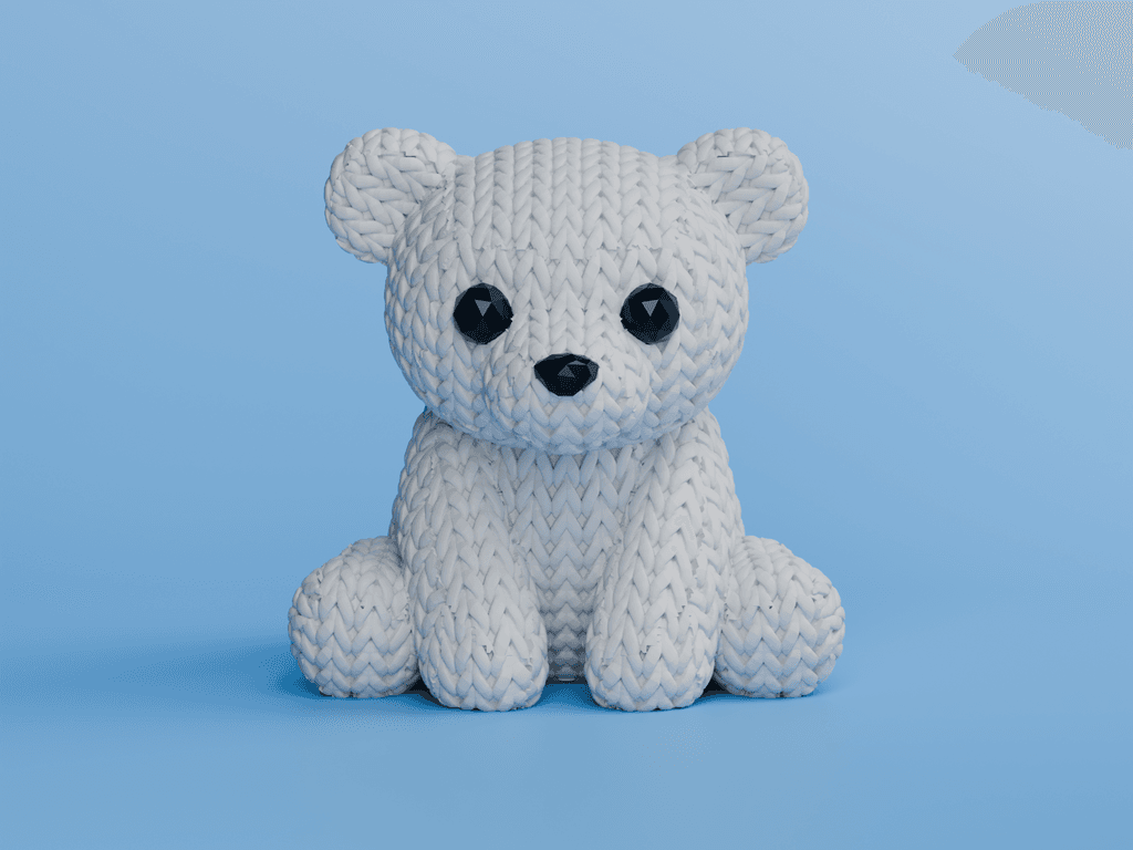 Вязаный Белый Медведь