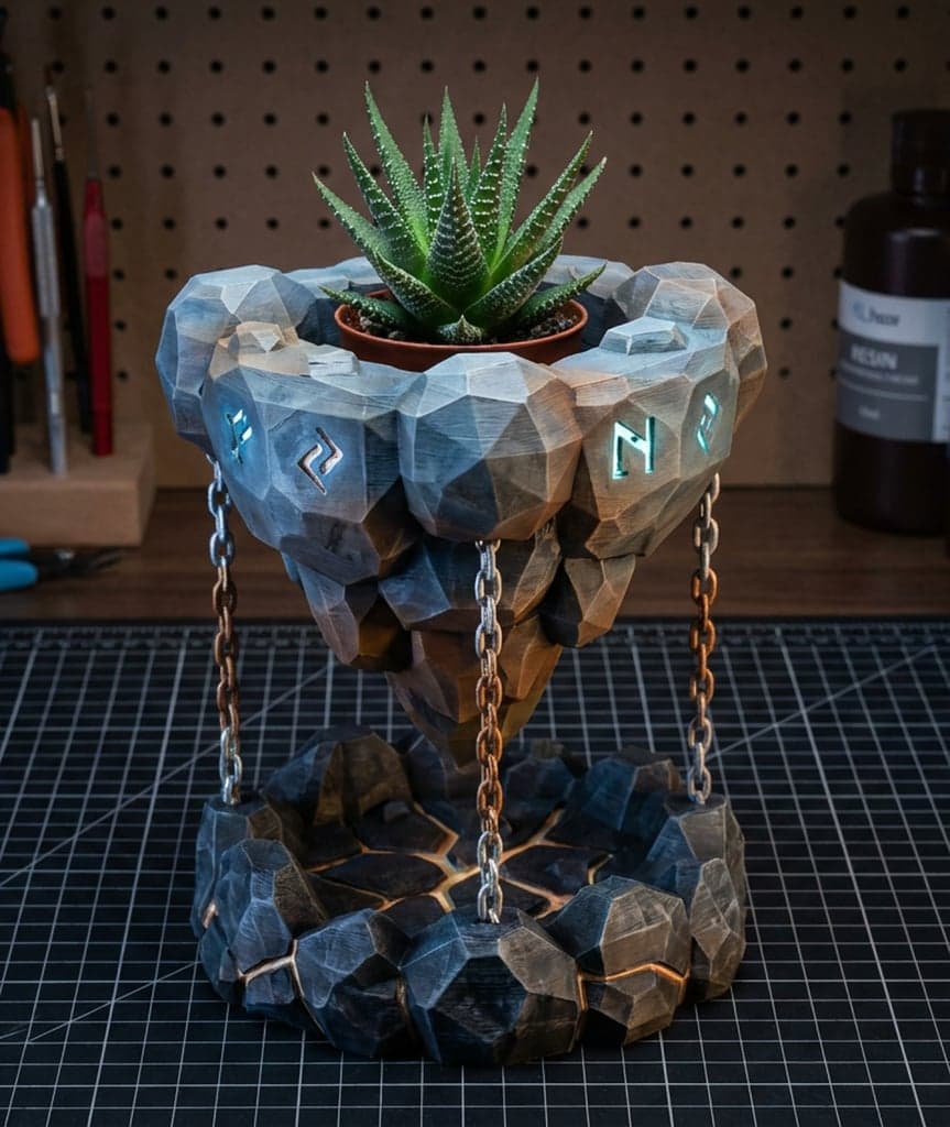 Плавающий горшок на острове фантазий | Магический горшок с рунами