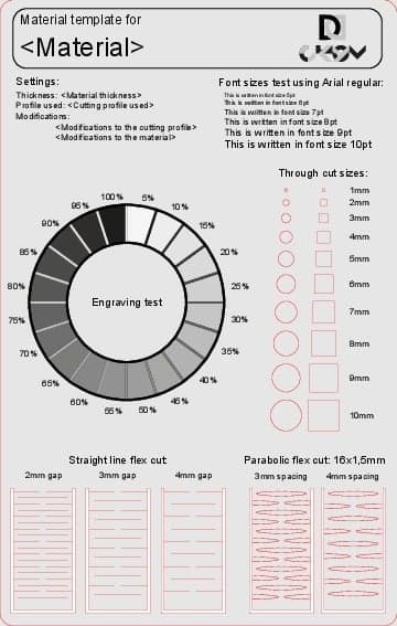 Шаблон материала для лазерной резки