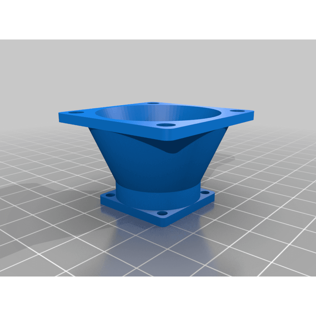 Параметризуемый переходник вентилятора любого размера на любой размер с углом наклона трубы коллектора